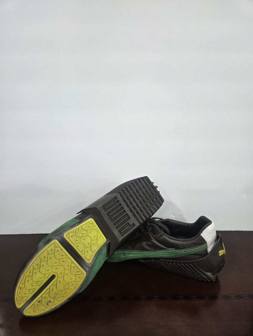 Puma Mihara Yasuhiro Men’s Black Leather  Sneakers with Green Side Stripe Sz.12 - Picture 5 of 9